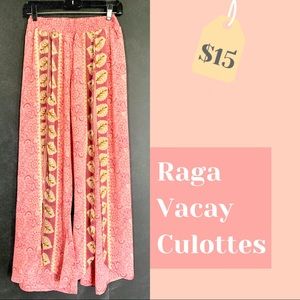 NWT Raga pink flowy culottes
